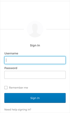 Enter your credentials into the identity provider web sign in screen. Identity provider web sign in screen.