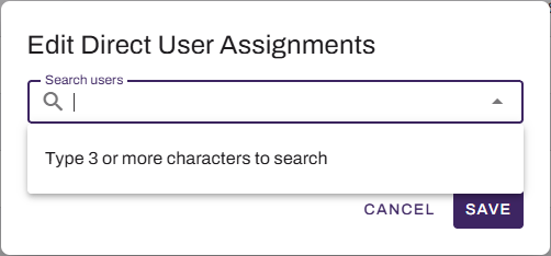 Edit assignments modal.