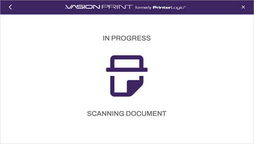 Scan window showing a message that the Scan is in progress.